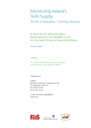 Monitoring Ireland’s Skills Supply: Trends in Education/Training Outputs