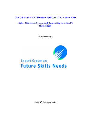 EGFSN Submission to the OECD Review of Higher Education in Ireland